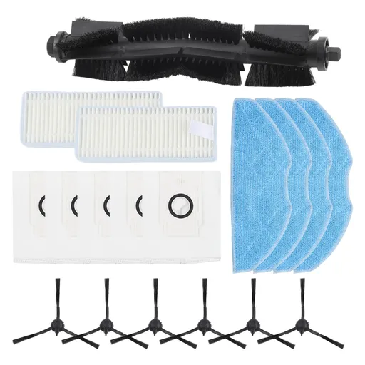 18Pcs/Set Dust Bag Kit For 360 For Botslab S8 Plus Vacuum Cleaner Main Side Brush Filter Mop Cloth Sweeper Accessories Home Tool As Shown
