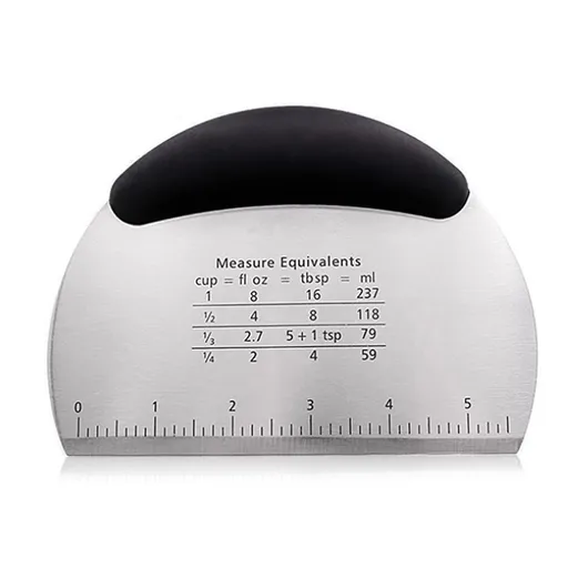 Multifunctional Thickened Stainless Steel Semicircular Dough Cutter,Double Scale Dough Shredder, Flour Shredder, Non-Slip Scraper