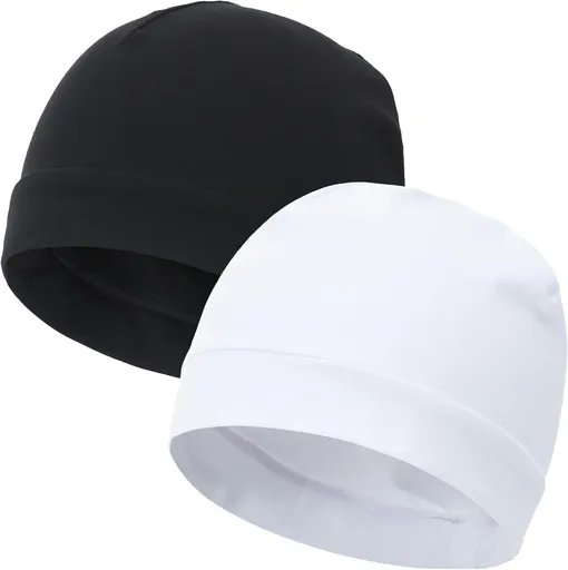 100% Cotton Skull Caps for Men Women Breathable Night Cap Sleep Hats Soft Lightweight Running Beanie Helmet Liner