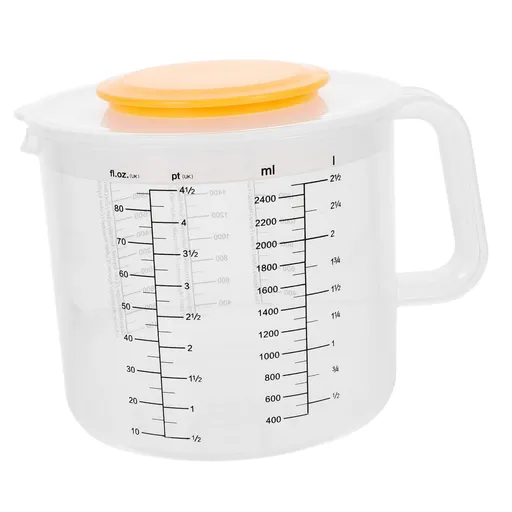 Baking Measuring Cup Mixing Bowl with Scale Salad Bowl with Lid Measuring Cup Baking Tool ( White ) Graduated Mixing Bowl