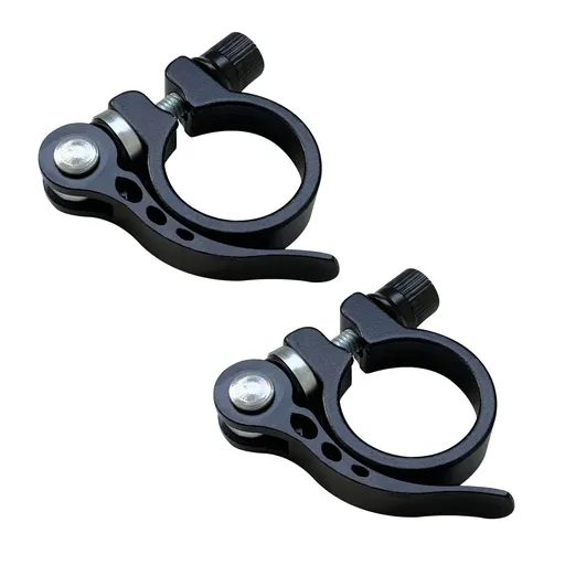 2pc Bike Seatpost Clamp, Aluminum Quick Bike Seat Clamp for Road Bike Casual Bike(black 31mm) Quick Release Bicycle Seatpost