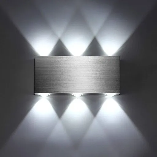 LED Wall Light 18W Indoor Square Aluminum Up Down Lamp Cool White for Bedroom Office Hallway