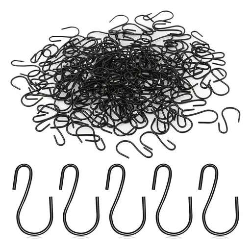 120Pcs 1-Inch Mini S-Shaped Hook, S-Shaped Hook, Small S-Shaped Hook, Metal Mini Decorative Hook, for Crafts(Black)