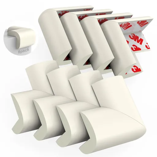 Baby Proofing Corner Guards Soft Rubber Foam Table Corner Protector 8 Pack White