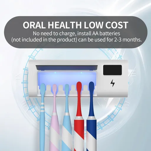 Bathroom Toothbrush Holder - Wall Mounted Toothbrush for Bathroom-12000mAh Rechargeable Bathroom 5 Toothbrush Holder Slot