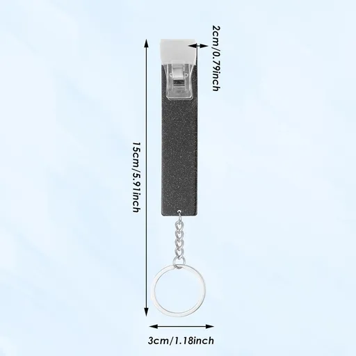 2 PCS Credit Card Grabber for Long Nails, Cute Credit Card Puller Long Nail Clip Keychain, Portable Acrylic Atm Card Holder Keychain Debit Bank Card Grabber for Women Men (Silver, Black)