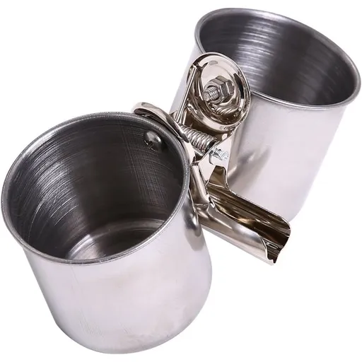 Bird Water Feeder Dishes Bird Bowl for Cage Coop Cups Parrot Food Hanging Pet Animal Stainless Steel Birdcage Bowls Feeding Perches Play Stand with Clamp