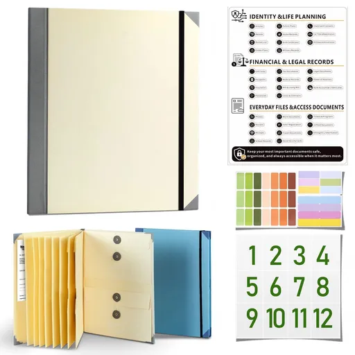 Thin Yellow with New Stickers | Lightweight Upgraded Manila File Folder | Halloween Fun Portable Gift | Daily Document Storage