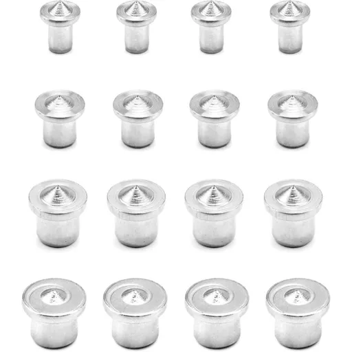16 pcs Wood Dowel Centers, Stainless Steel Drill Guide Tool, 6/8/10/12Mm