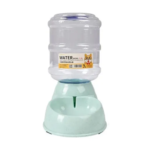 Automatic 3.8L Water Feeder Pet Dog Cat Puppy Dispenser Feeder Bowl Bottle - Green