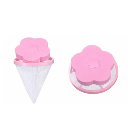 5X Washing Machine Filter Bag Floating Lint Hair Catcher Mesh Pouch Laundry Tool - Pink *5 PCS