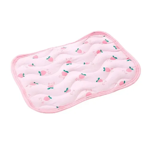 Pet Cooling Mat Ice Silk Summer Bed Pad Breathable Sleeping Cushion for Cats Dog - Pink-M