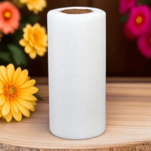 White Polyester Tulle Roll for Wedding Veils, Table Draping, Party Decorations and Craft Projects