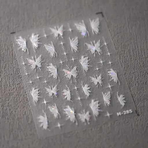 2PCS Butterfly Nail Art Foils Transfer Stickers Holographic Foil Nail Art Supplies Nail Decals Adhesive Designs Nails DIY