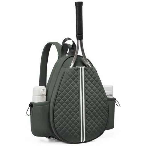 Crossbody Lightweight Multifunctional Waterproof Tennis Racket Bag for Men and Women Suitable for Pickleball Badminton and Tennis-Green