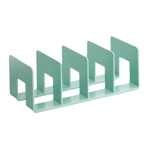 Desktop Acrylic File Organizer, 4 Compartment Vertical Storage Rack for Books Papers Magazines Notebooks and Office Supplies, Green
