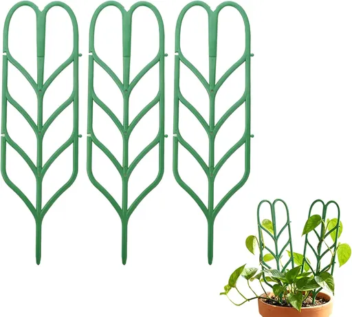 Plant Trellis for Climbing Plants, Indoor Outdoor Plastic Garden Trellis, Adjtable Potted Plant Support for Pothos, Ivy, Hoya, Monstera & Flower Vines (3PCS)
