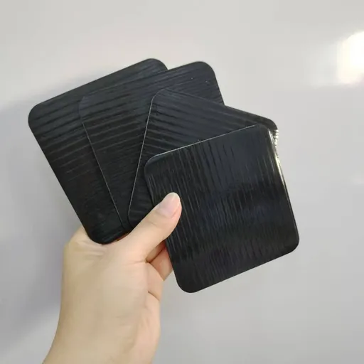4 Pack Square Rug Grippers, Washable Reusable Non-Slip Carpet Pads for Rugs and Floor Coverings, Black, 10 x 10 cm