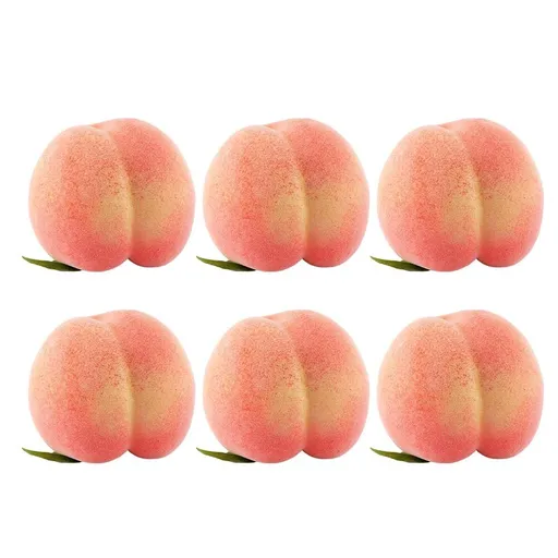 6PCS Artificial Peaches Simulation Peaches Fruits Vivid Props for Home Fruit Shop Supermarket Desk Decoration