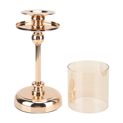 Candlestick Ornament Light Luxury French Style Champagne Gold 29.5 x 12 x 12cm