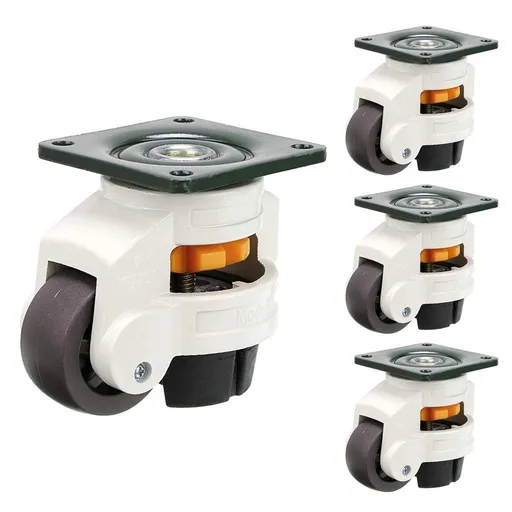 4 Pcs 40F Leveling Machine Caster, Top Plate Leveling Wheel with Retractable NBR Pad for Heavy Workbench Table