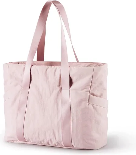 Women's Handbags - Women's Shopper Bag with Zipper - Large Shoulder Bag / Women's Handbag - School Bag - Shoulder Bag - Laptop Bag - Women's Bag - Handbag - Shopper - Weekend Bag - Shopping Bag - Beach Bag - Yoga / Fitness / Travel - Pink