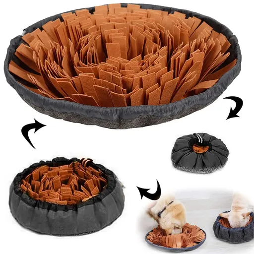 Interactive Snuffle Mat for Dogs – Slow Feeder & Foraging Puzzle Toy Made from Durable, Eco-Friendly Felt with Adjustable Drawstring, Anti-Slip Base, and Vibrant Color Combinations, Perfect for Mental Stimulation, Stress Relief, and Slow Eating Indoo