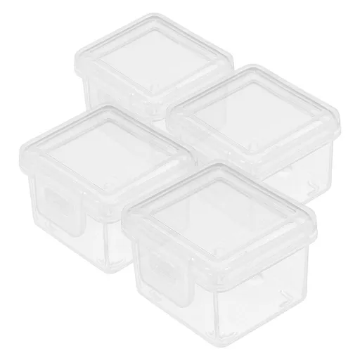 4-Pack Mini Airtight Cheese Slice Storage Containers with Lids, Plastic Butter and Cream Keeper for Refrigerator Organization