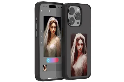 NFC E-Ink Smart Cover iPhone Ink Screen Display Digital DIY Custom Picture Phone Case -Black / iPhone 15 Pro