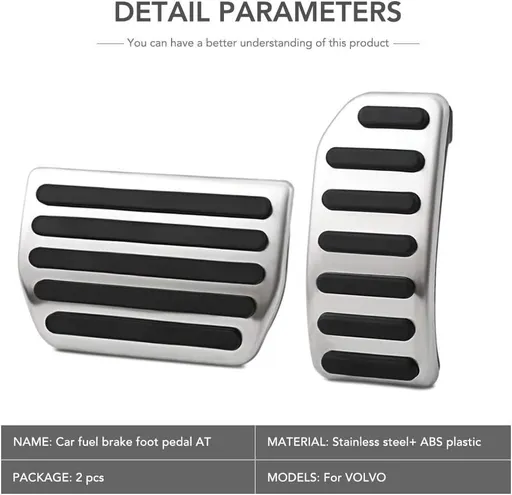 PedalStainless Steel Car Fit for Gas Pedal Cover Brake Pedals Fit Accessories Convenient Aluminum Alloy ( 2Pcs )