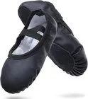 Women's Ballet Shoes – Ballet Shoes for Girls – Black – Soft PU Leather Dance Shoes with Non-Slip Sole – Suitable for Ballet, Yoga & Home Use – For 11.5 UK Child
