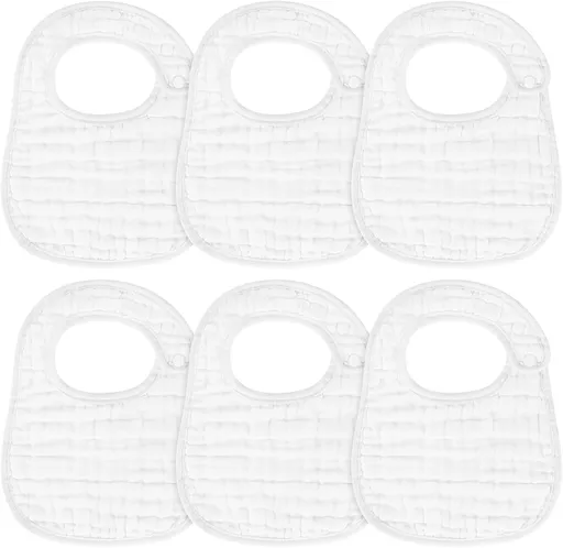 Muslin Baby Bibs, 6 Pack Soft Cotton Baby Bandana Drool Bibs for Boys Girls Teething and Drooling