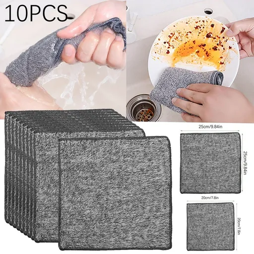 Dish Cloths, Microfiber Kitchen Towels, Non Scratch Scrub Cloths, Washable Reusable Cleaning Rags, High Absorbent Dish Rags, Kitchen Dish Cloths for Washing Dishes Pots Pans Countertops, 10 Pcs