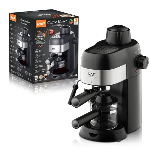 Compact 3.5Bar Semi-Automatic Espresso Machine with Steam Milk Frother for Home, Office, and Small Kitchen Use (Black)