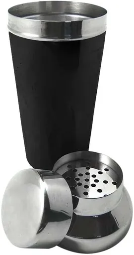 Cocktail Shaker 700ml with Strainer Silver Black