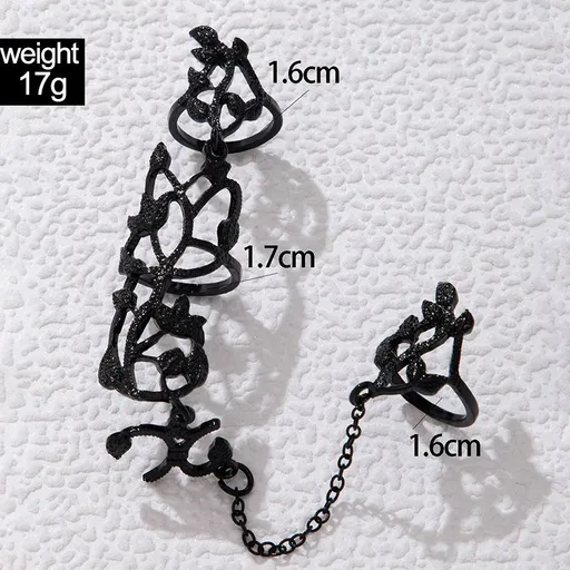 Multiple Rings Finger Stack Knuckle Band Punk Hand Chain Ring Finger Bracelets Beach Slave Bracelet Jewelry for Women and Girls
