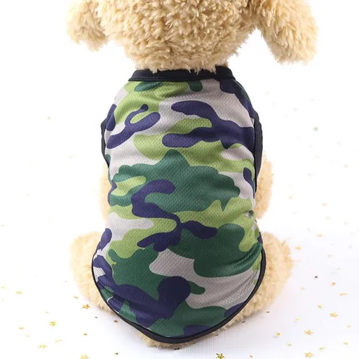 Shine Pet Dog Cat Vest Mesh Camo Summer Sun Protection Vest-green camouflage XS