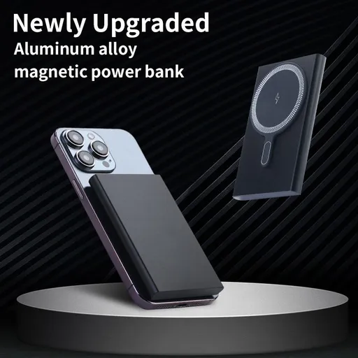 An qichen Magnetic Power Bank 15W Wireless Fast Charge Silver
