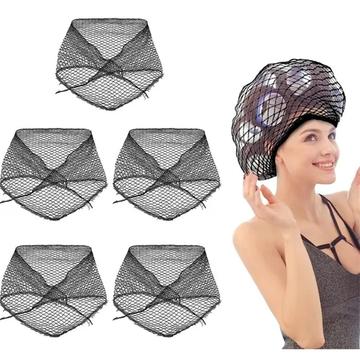 Triangular Mesh Scarf 5 Pcs,Large Cotton Hair Net,Black Triangle Hair Net,Mesh Crochet Hair Net for Women,Hairnets for Salons,Styling Hair,Holding Styles in Place (Black)