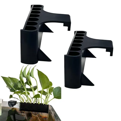 2PC 7 Holes Upgraded Aquarium Plant Holder Aquatic Plant Cup for Tank,Fish Tank Plant Holder with Long Hook- Plant Holder