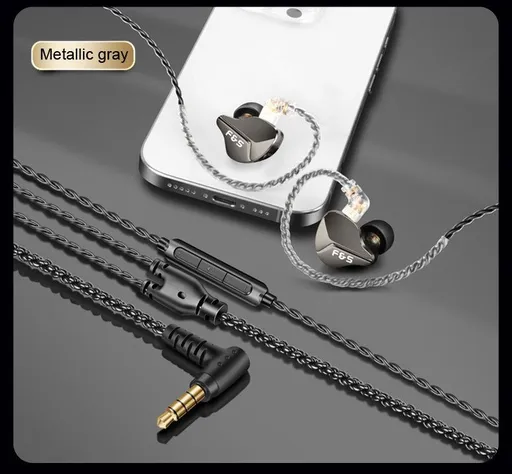 FALLINGSTONE F-65 HiFi Wired Earphone - In-Ear Headphones with Detachable Double-Pin Cable and Mic - High Fidelity Sound for Gaming Music Cellphone - Black Type-C