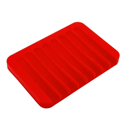 Holder Creative Design Dish Quick Self-draining Anti-skid Leakproof Flexible Bathroom Storage Tray Organizer Hotel Kitchen Red