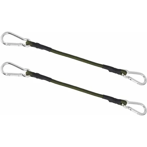 2 Pack 30Cm Heavy Duty Mini Bungee Cords With Carabiner For Camping, Luggage, Travel