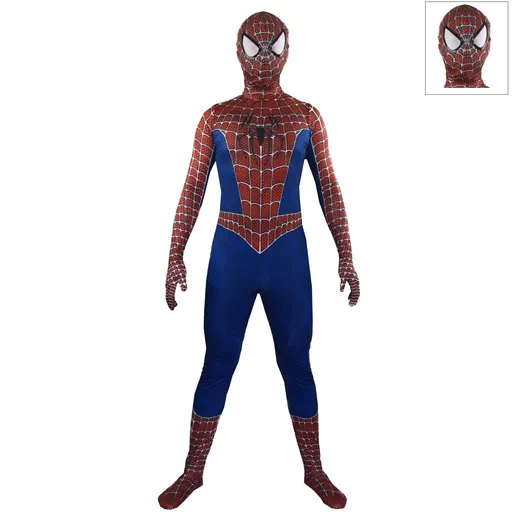 Spiderman Cosplay Costume Milk Silk One Piece Suit Remy + Headgear Children's 140 yards