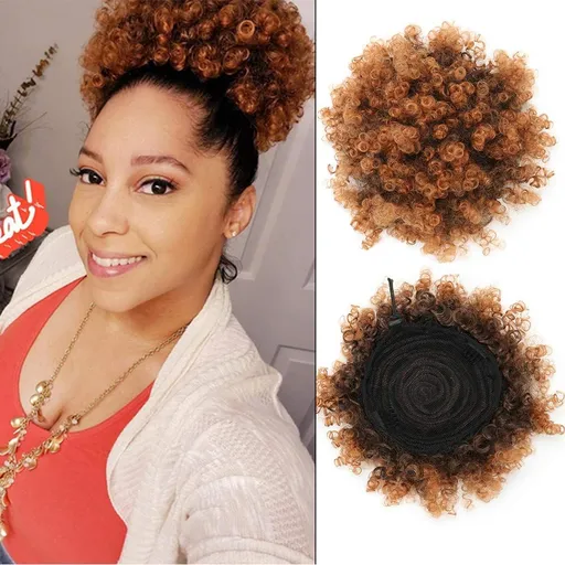 Afro Puff Drawstring Ponytail , High Puff Drawstring Short Ponytail For Black Women, Afro Kinky Curly Ponytail Hairpieces