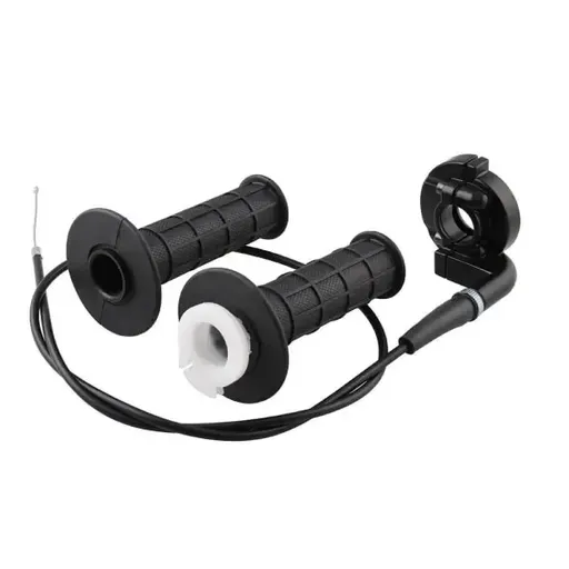 Motorcycle Throttle Handle Set Durable Aluminum Grip 33 Inch Throttle Cable Black