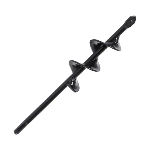 Garden Auger Drill Bit 1.65x8.97 Inch, Heavy Duty Steel Spiral Bulb Planter for Hex Drive Drill, Rapid Soil Digging Tool for Planting Seedlings, Bedding Plants, Black