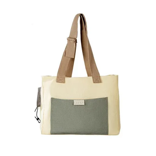 Portable Breathable Adjustable Crossbody Pet Carrier Bag Large Capacity for Pet - Beige