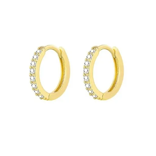 7sizes Hoop Earring Silver Zirconia Ear Huggie Hoop Cartilage Piercing Jewellery - Gold-10mm