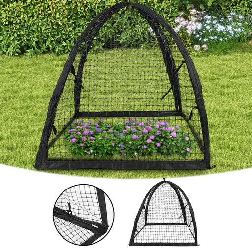 22x22x22 Inch Mesh Cover Cloche Dome Garden Protector with Zipper Door Animal Bird Pest Protection for Strawberries Vegetables Fruits Flowers